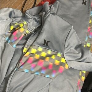 Hurley Gray Jacket with Vibrant Pattern
